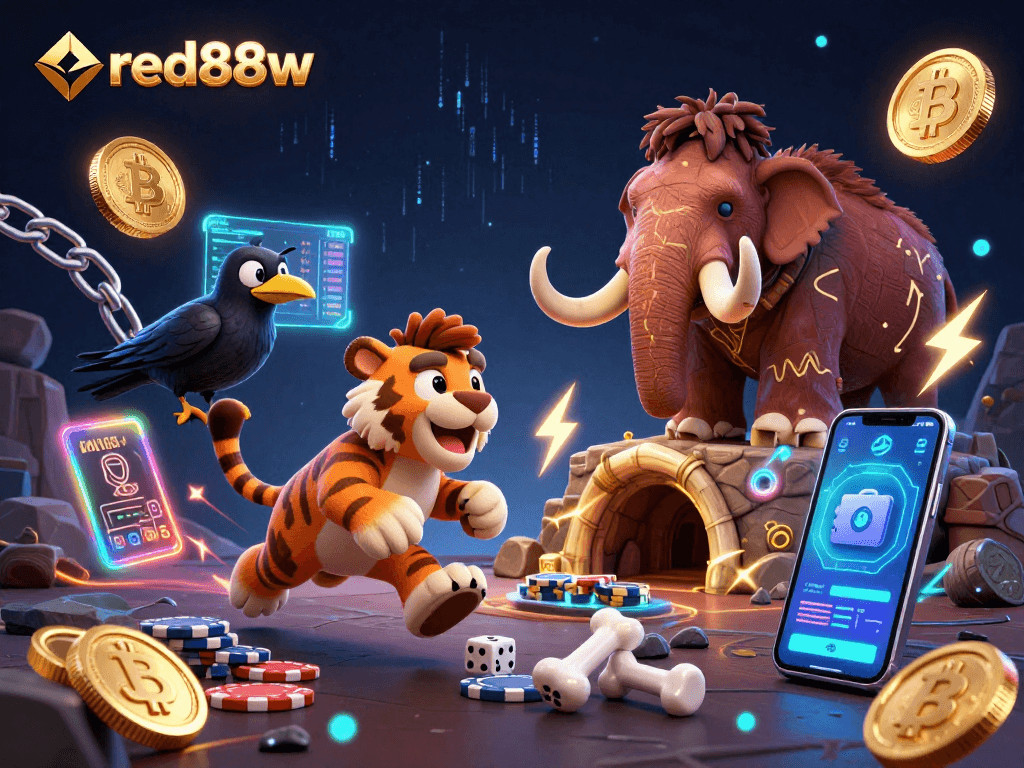 Engage in thrilling games like slots at red88w featuring neon-lit Bitcoin coins and dynamic gameplay.