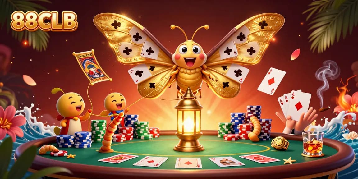 Experience thrilling gaming at 88CLB with colorful poker elements and engaging casino scenes.
