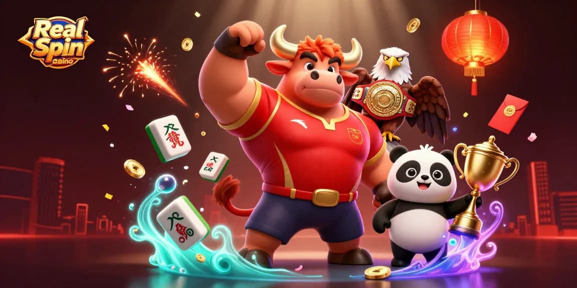 Experience the excitement of Real Spin Casino with a dynamic 3D illustration showcasing thrilling game elements.
