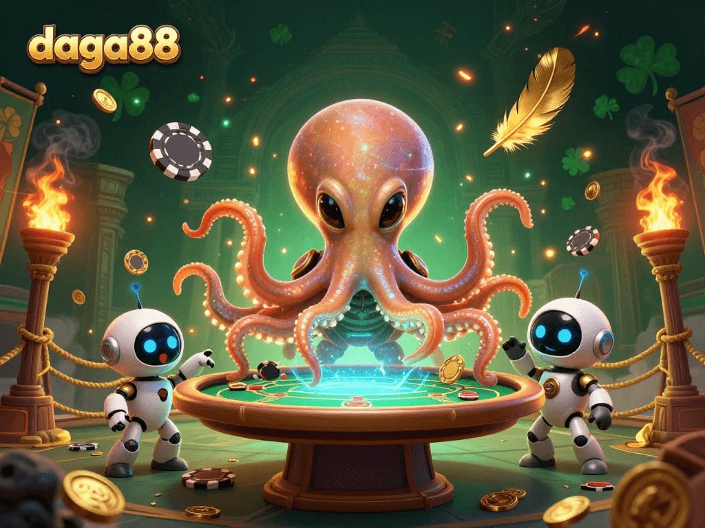 Experience thrilling gameplay at daga88 with vibrant alien characters amidst dynamic casino action.