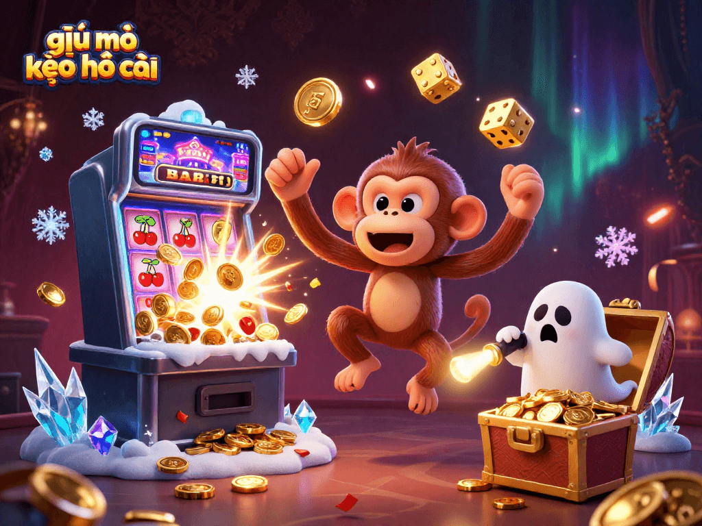 Experience giải mã kèo nhà cái in this vibrant, chaotic casino scene with playful characters and rich details.