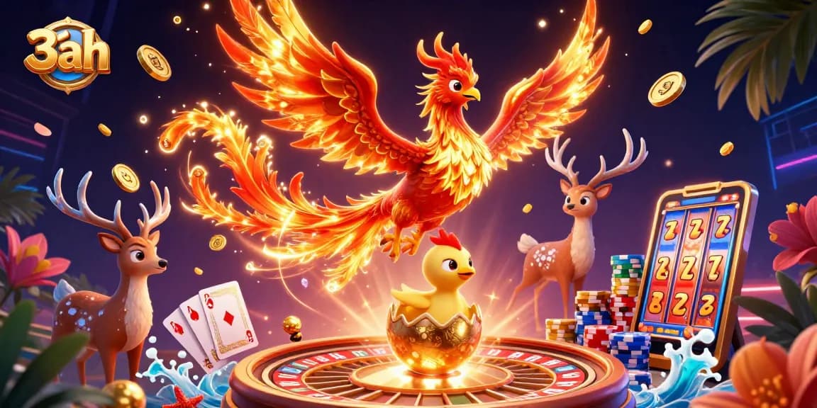 Win big with 3ah's vibrant casino scene filled with dynamic gaming elements!