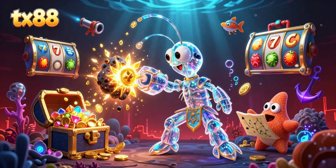 Experience exciting tx88 gaming moments with vibrant, detailed characters and casino elements.