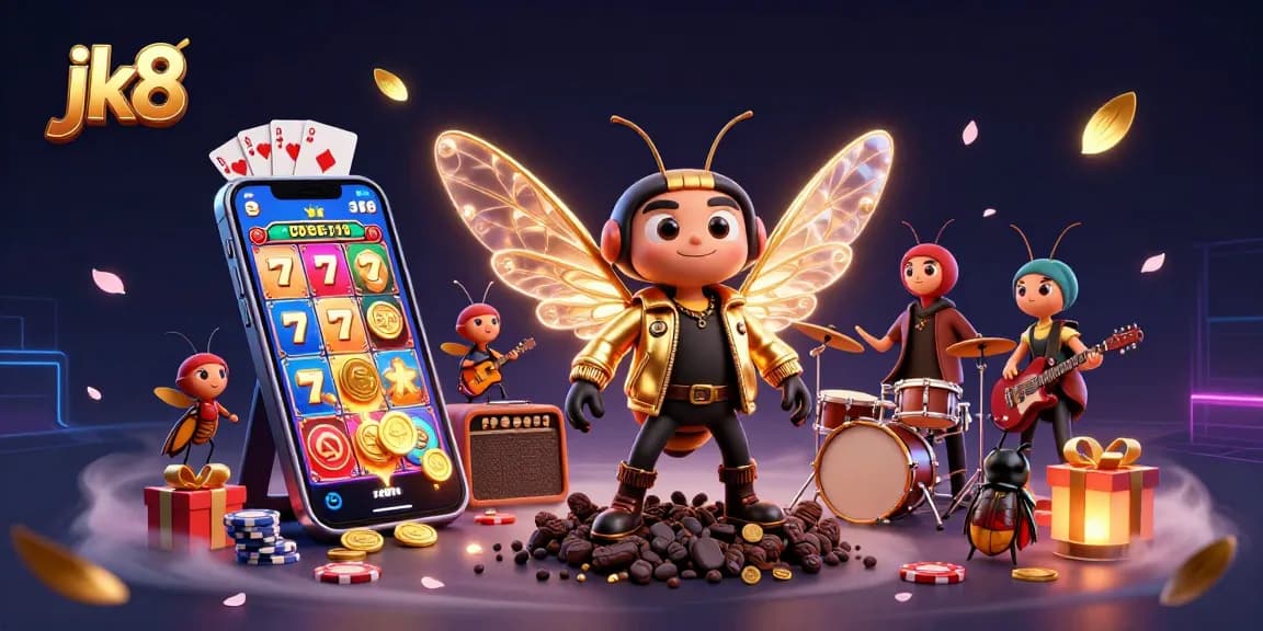 Experience the thrill of jk8 with a colorful scene featuring characters and exciting casino elements.
