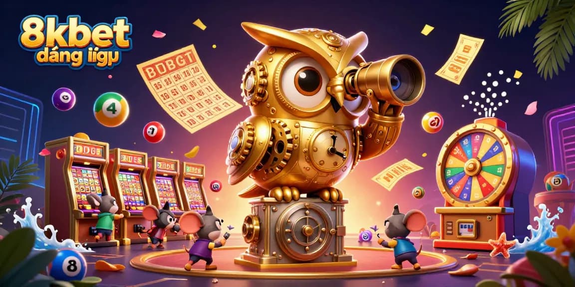 Experience exciting gameplay at 8xbet đăng nhập with dynamic casino-themed 3D illustration.