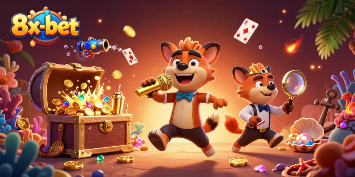 Join the fun at 8x-bet as hyenas entertain guests in a vibrant casino scene.
