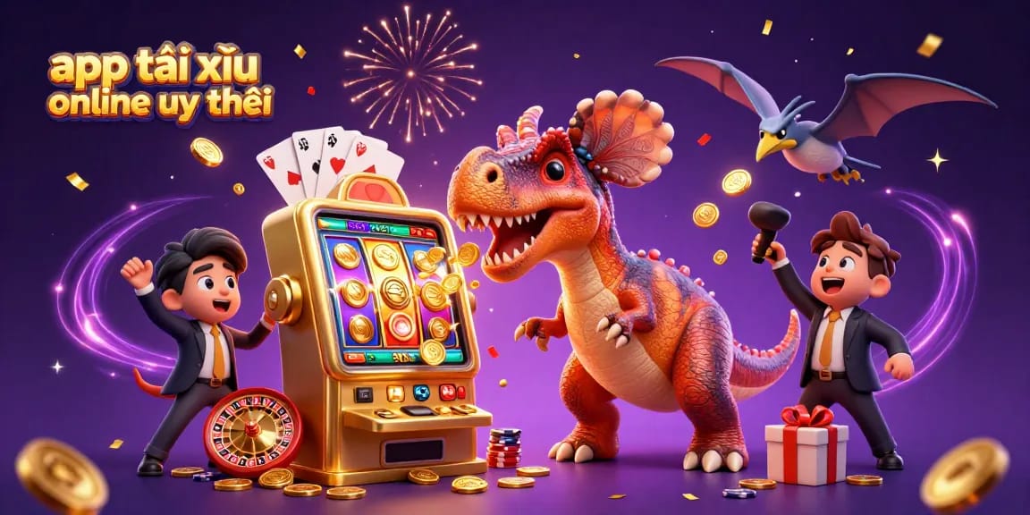Experience thrilling action in a vibrant 3D casino scene with app tài xỉu online uy tín showcasing excitement and rewards.