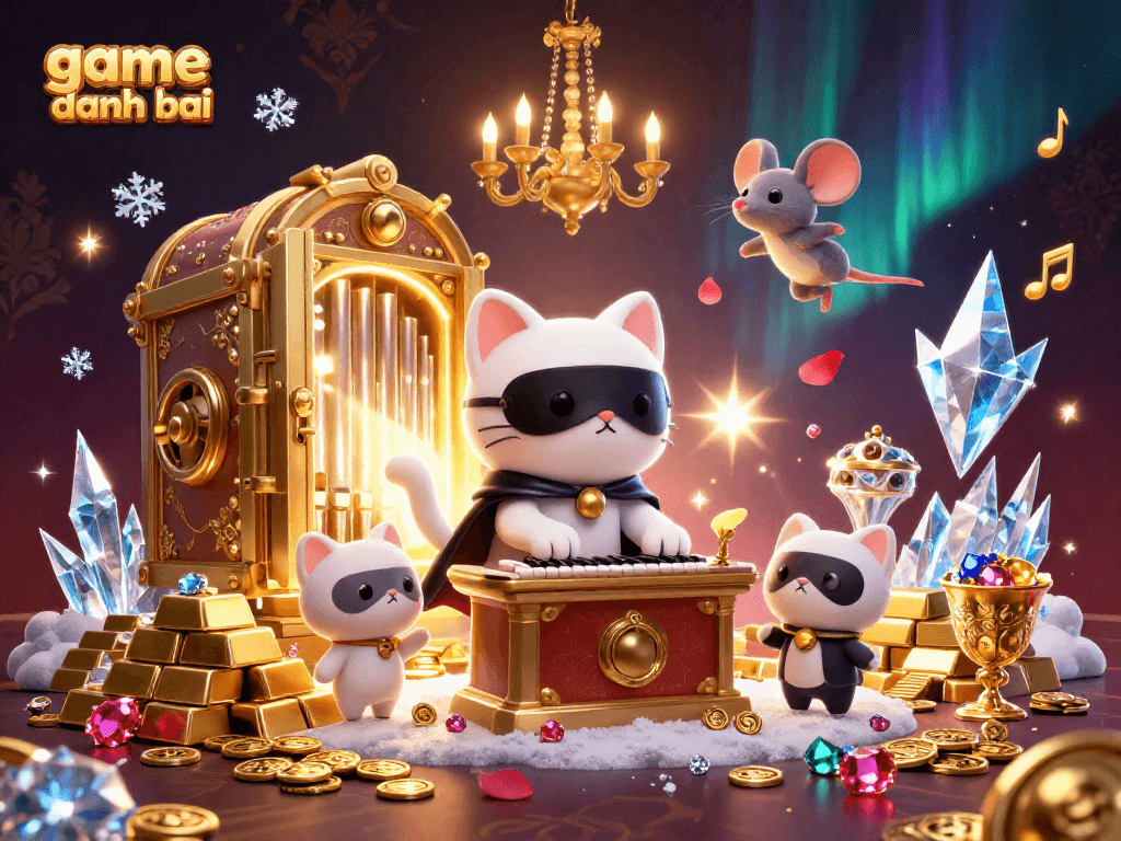 Experience thrilling play with game danh bai in an opulent online casino scene full of treasures.