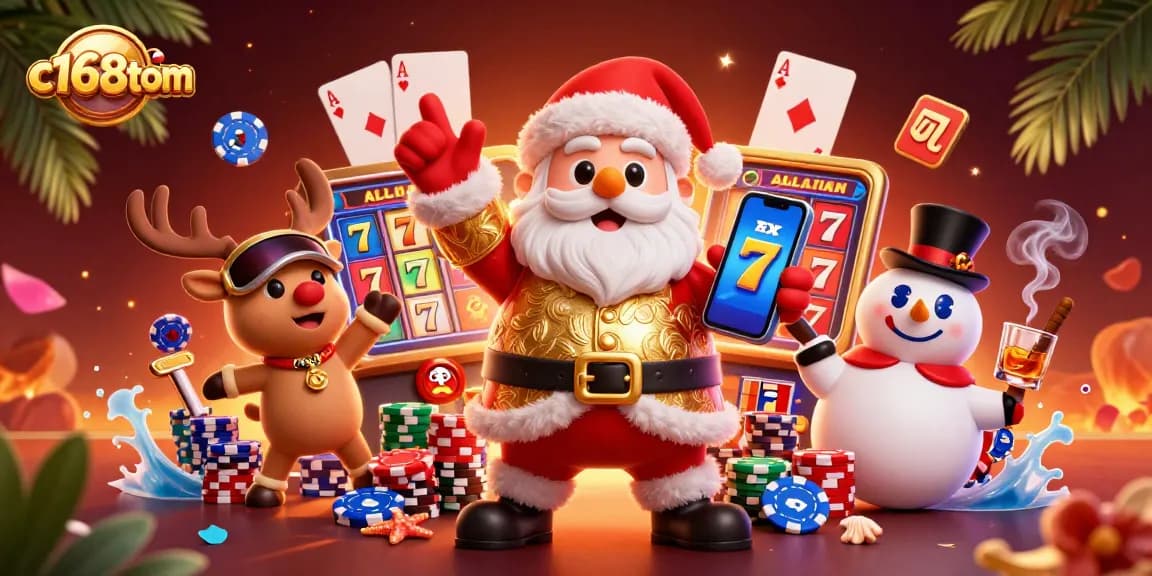 Win big at c168tom with exciting jackpot slots and festive casino illustrations.