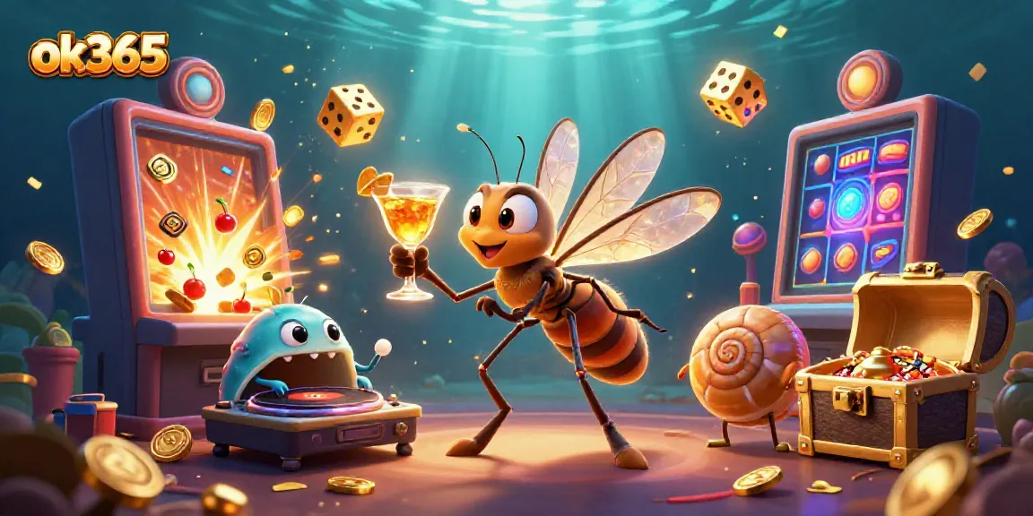 Experience thrilling gameplay at ok365 with a dynamic casino scene featuring unique characters and exciting game elements.