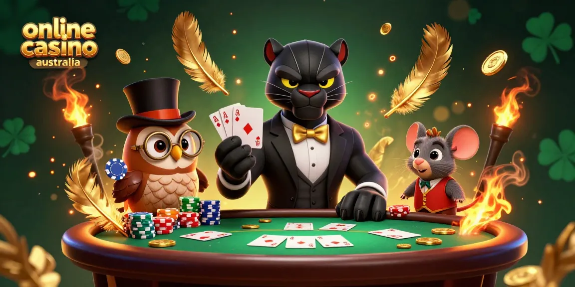 Play engaging poker games with stylish characters at online casino australia showcasing a vibrant scene.