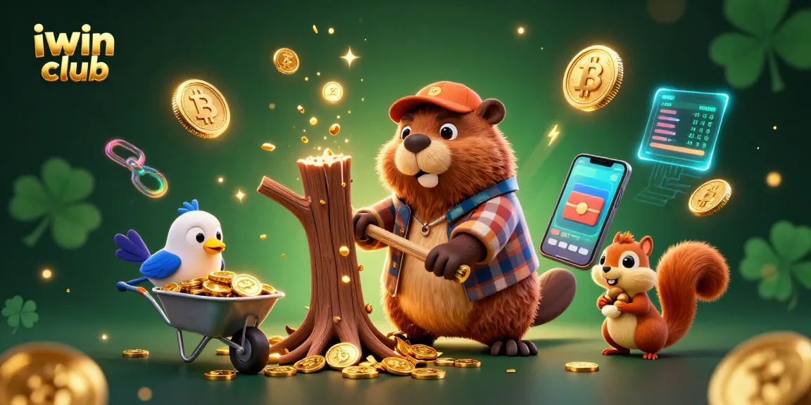 Join the excitement at iwin club, where playful characters experience a jackpot of gold coins.