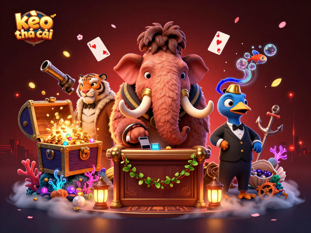 Engage with kèo nhà cái excitement through a vibrant casino scene featuring dynamic characters and game elements.
