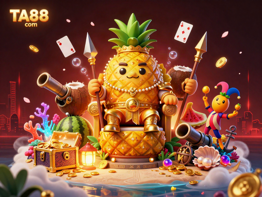 Engage with the vibrant TA88 com casino scene featuring cartoon characters and dynamic game elements.
