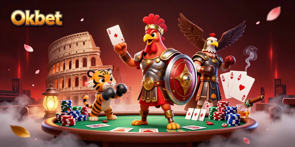 Engage with Oxbet through thrilling poker scenes featuring a gladiator rooster and vibrant elements.