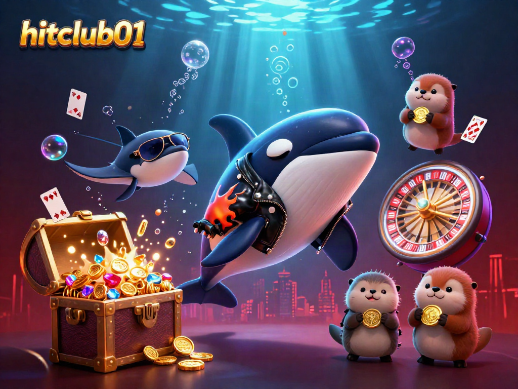 Hitclub01 showcases an engaging scene of a thrilling underwater casino adventure featuring cartoon characters and vibrant game elements