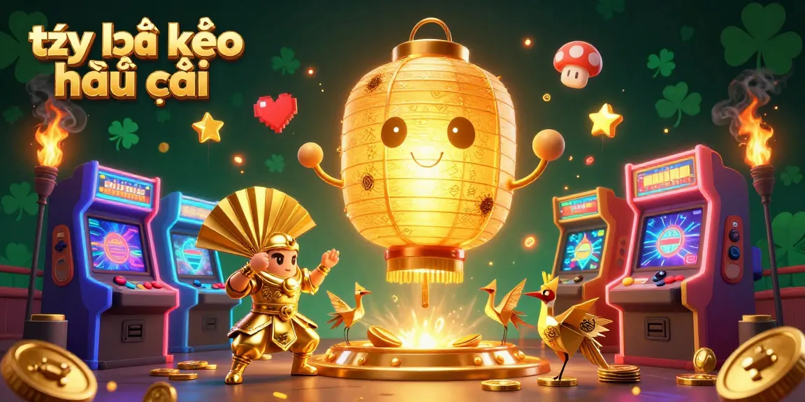 Illustration depicting tỷ lệ kèo nhà cái with a lantern spirit above a vibrant night market casino scene, capturing gambling excitement.
