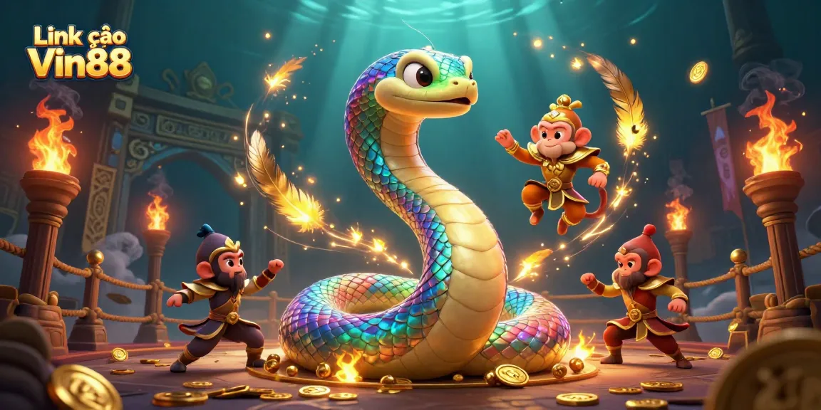 Experience exciting betting action with Link vào Vin88, featuring vibrant characters and a dynamic casino atmosphere.