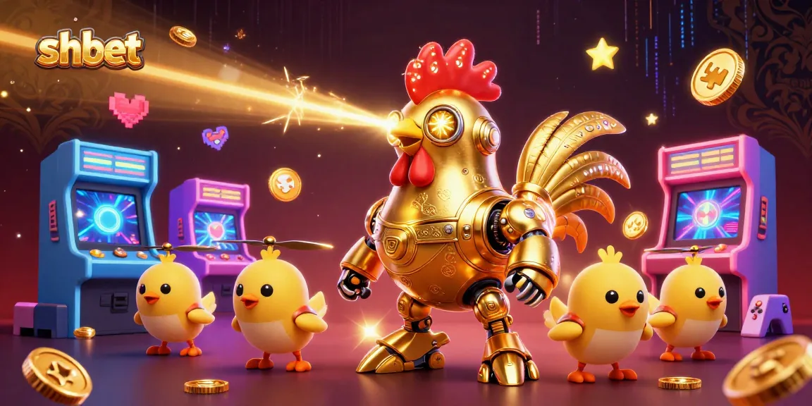 Experience the thrilling world of shbet gaming with the vibrant golden rooster robot and engaging arcade action.
