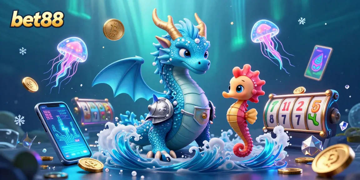 Experience top-tier gameplay at Bet88 with a vibrant 3D illustration showcasing themed characters and elements.