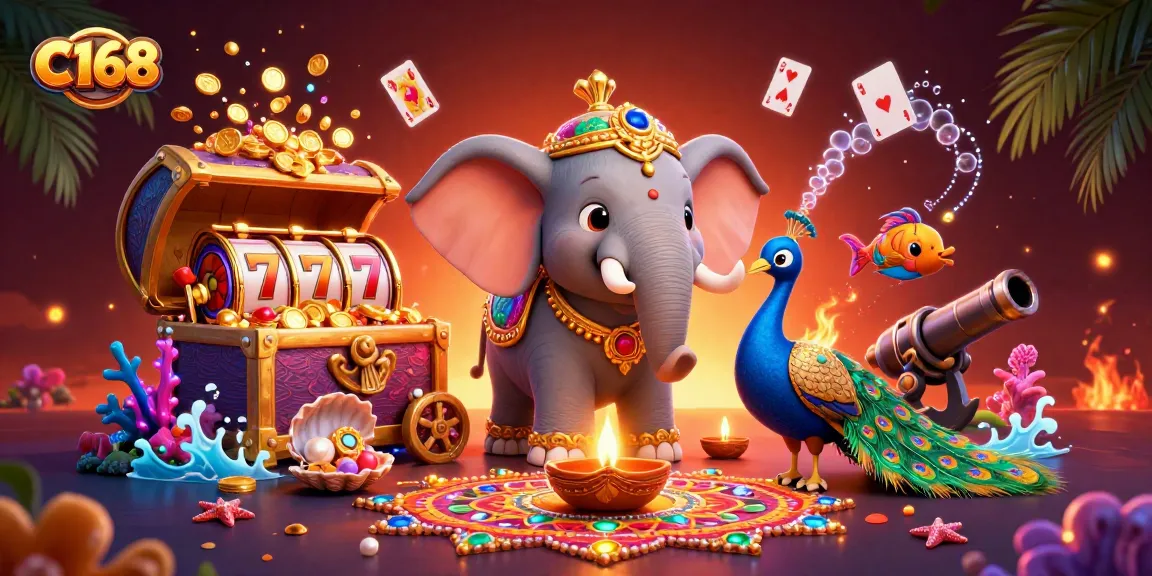 Experience thrilling gaming with C168's vibrant online casino atmosphere full of exciting slot elements.