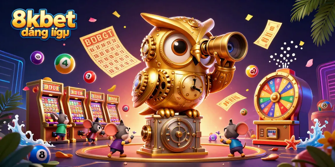 Experience exciting gameplay at 8xbet đăng nhập with dynamic casino-themed 3D illustration.