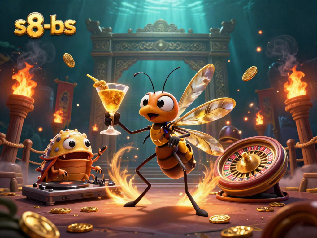 Experience thrilling moments with the s8-bs casino mascot in a vibrant gaming atmosphere.