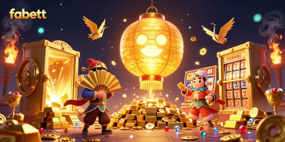 Experience fabett's enchanting night market casino scene filled with treasures and lucky symbols.
