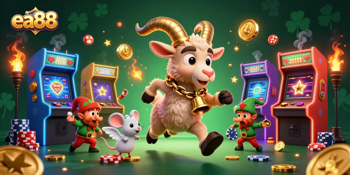 ea88 invites players to explore a vibrant 3D casino scene full of playful chaos and gaming energy.