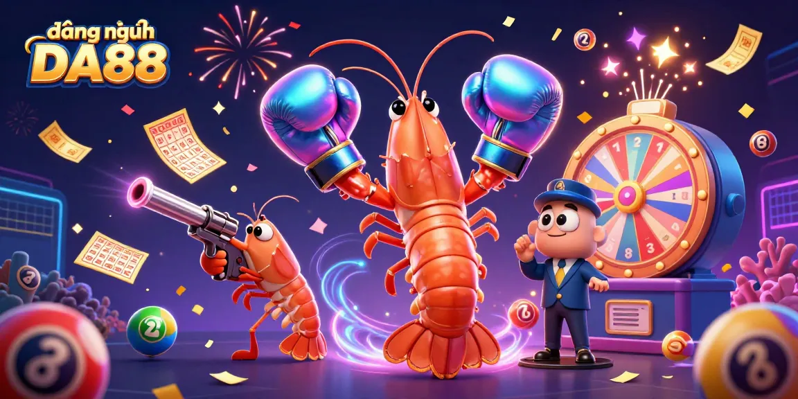 Play and win at đăng nhập DA88 with vibrant game elements and dynamic characters in a colorful casino scene.
