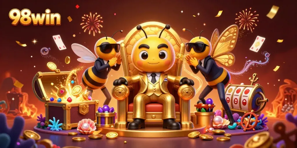Engage in the 98win online casino experience, with vibrant 3D characters and stunning gaming elements.