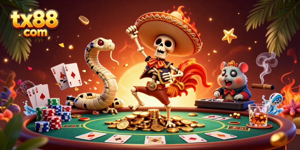 Experience thrilling gameplay at tx88 com with dynamic poker action and vibrant casino characters.