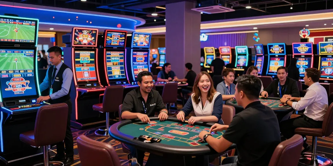 LUCK8 - Engaging online gambling scene with diverse players betting on sports and casino games, showcasing modern casino ambiance.