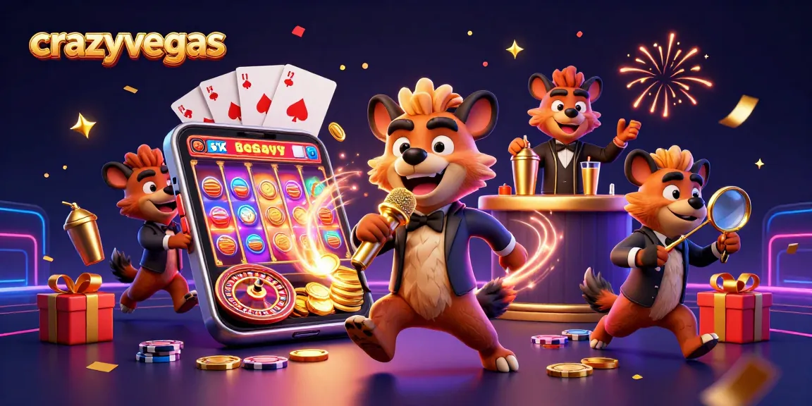 Experience the excitement of crazyvegas with hyenas at a vibrant casino club serving cocktails and jokes.