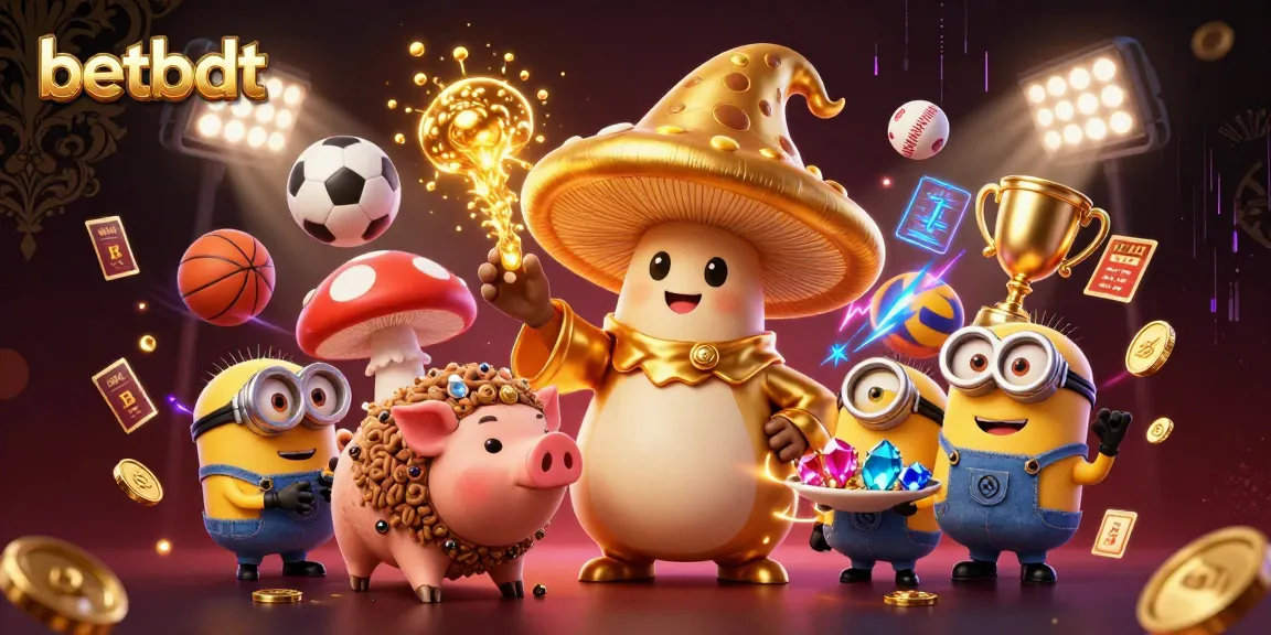 Experience the thrill of betting with betbdt's magical scene featuring golden wizardry and sports excitement.