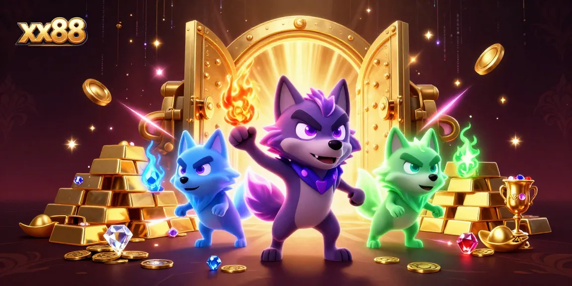 Experience thrilling rewards with xx88 in this vibrant 3D casino fantasy scene.