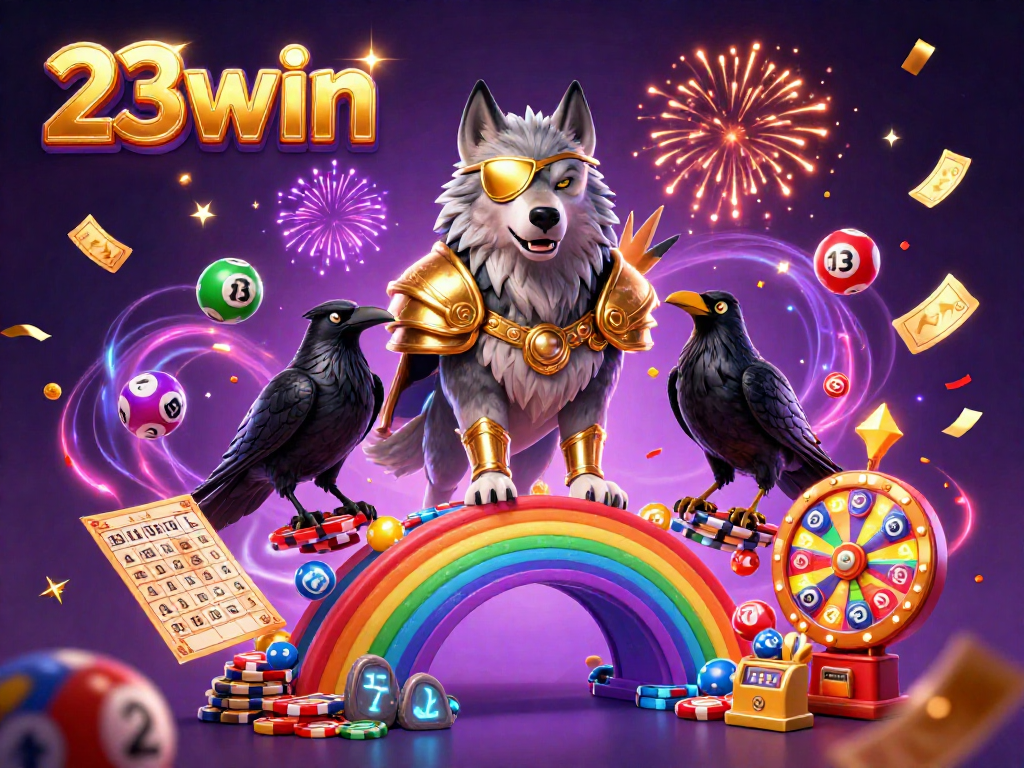 Experience the excitement of 23win with a dazzling Norse-inspired casino scene filled with lottery moments.