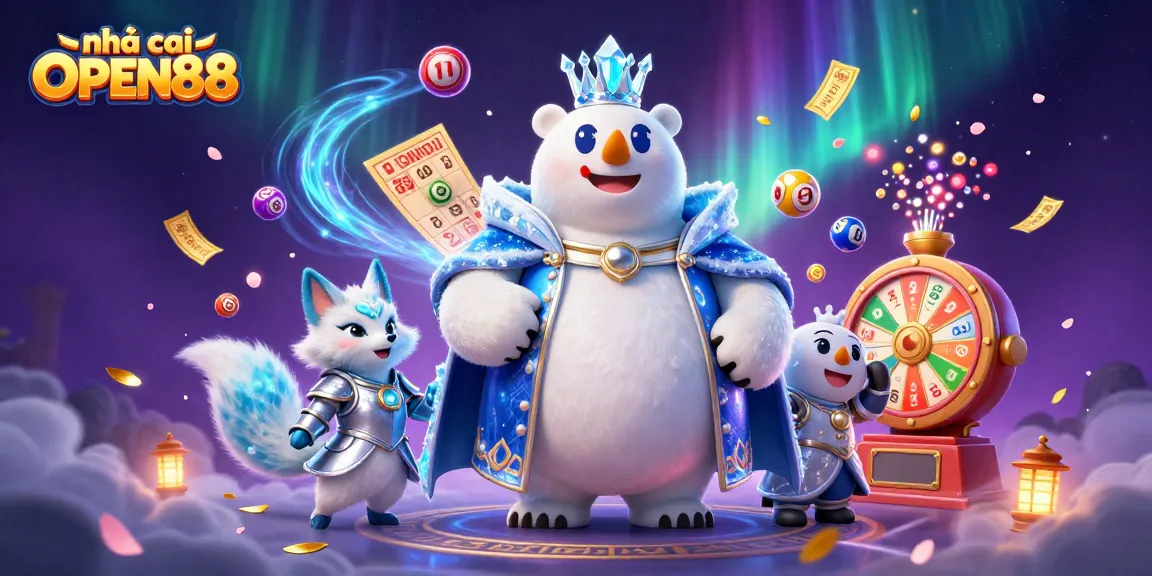 Engage with exciting games at nhà cái OPEN88, featuring colorful lottery elements and dynamic casino visuals.