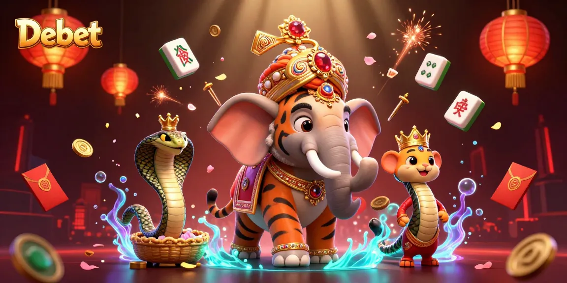 Engage in thrilling games at Debet casino with a vibrant 3D illustration of adventure and excitement.