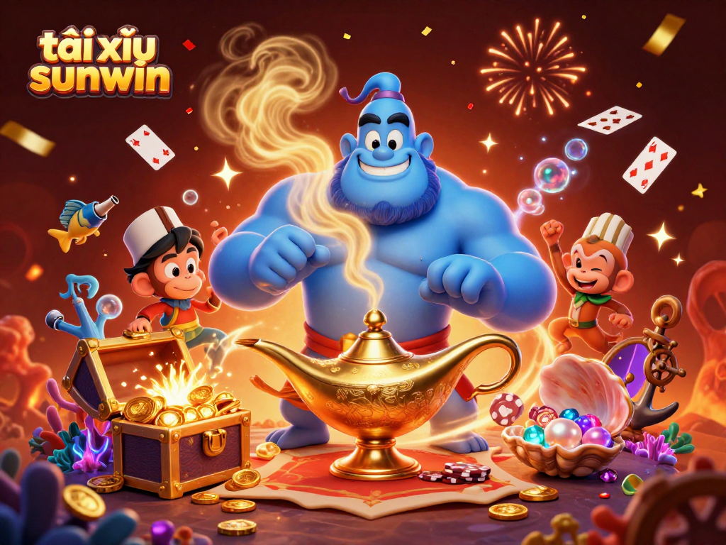 Experience the thrill of tài xỉu sunwin with dynamic casino illustrations and vibrant game elements.