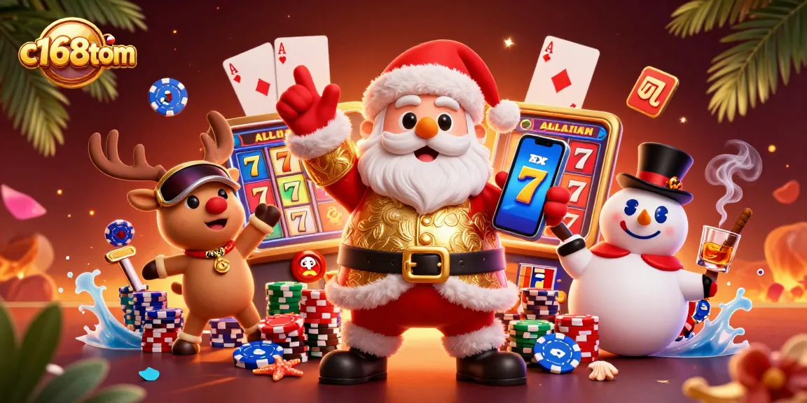 Win big at c168tom with exciting jackpot slots and festive casino illustrations.