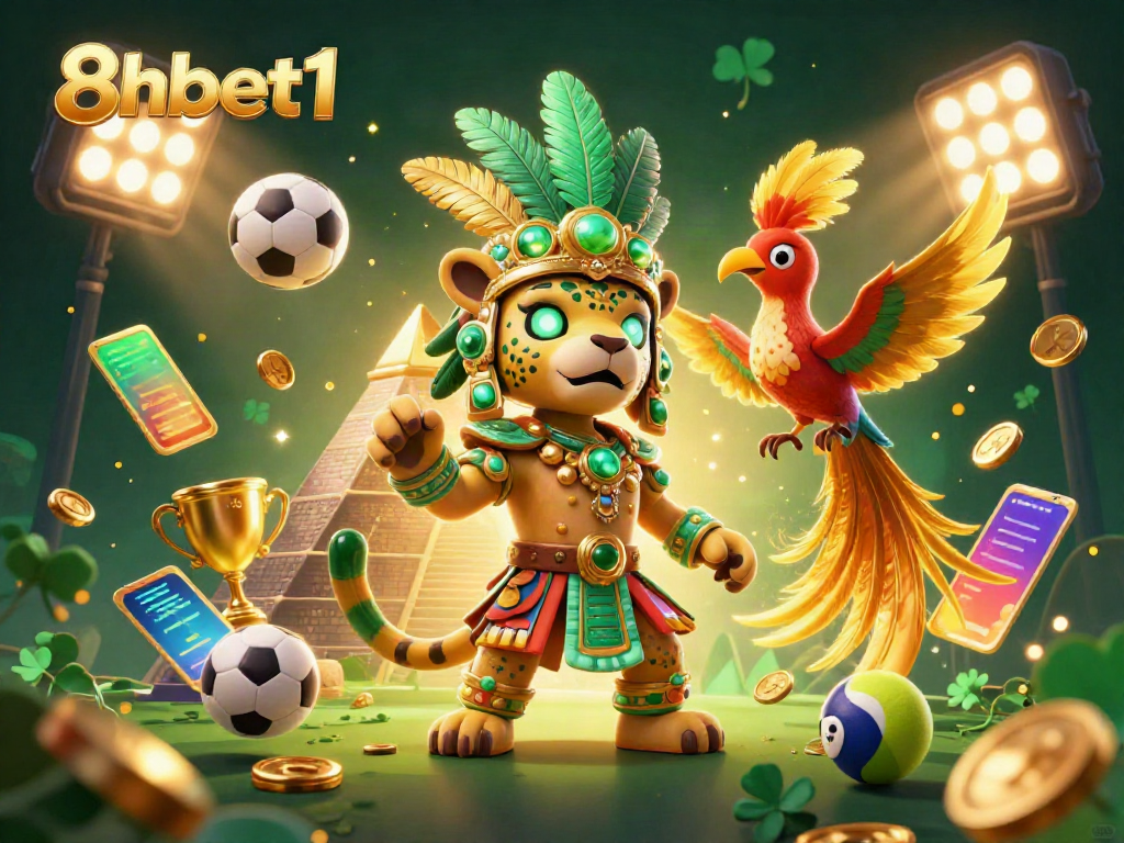 Experience the thrill of gaming at 8xbet1 with vibrant elements and characters showcasing sports betting.