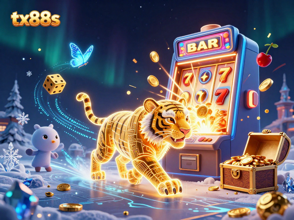 Win big with tx88s in this vibrant 3D casino scene filled with exciting game elements.