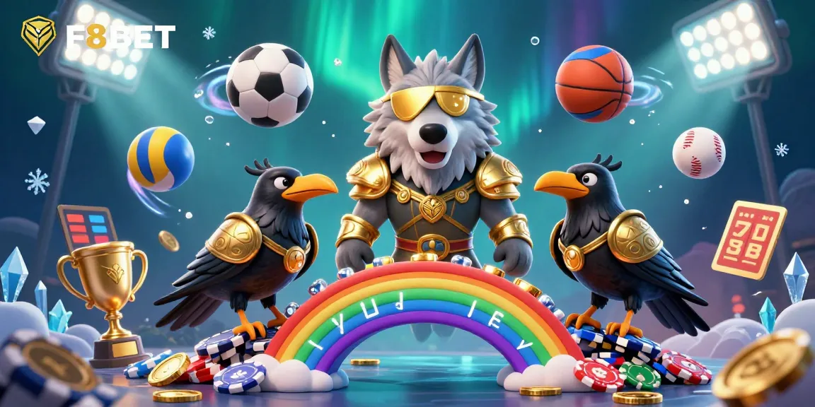 Experience thrilling sports betting action with F8BET in this unique 3D casino scene featuring dynamic elements.
