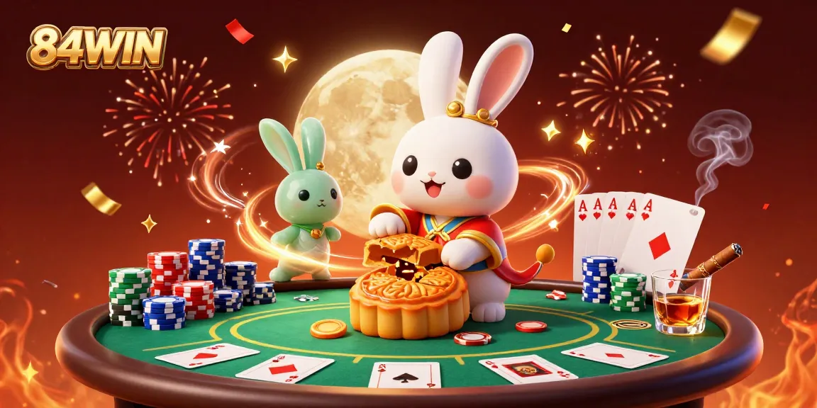 Experience exciting online betting action at 84WIN with vibrant 3D visuals and dynamic casino elements.