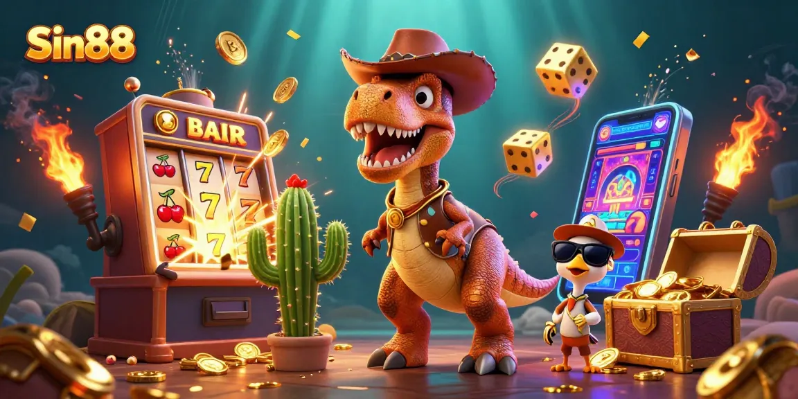 Engage with Sin88's vibrant 3D casino atmosphere featuring exciting characters and jackpot wins.