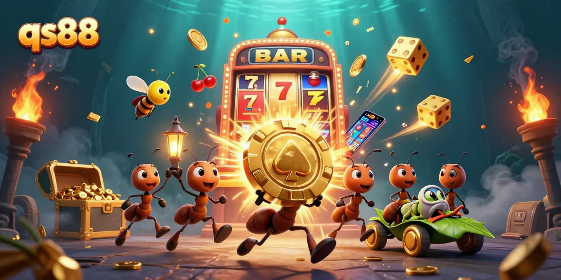 Engage in thrilling gaming experiences with qs88's vibrant casino heist scene.